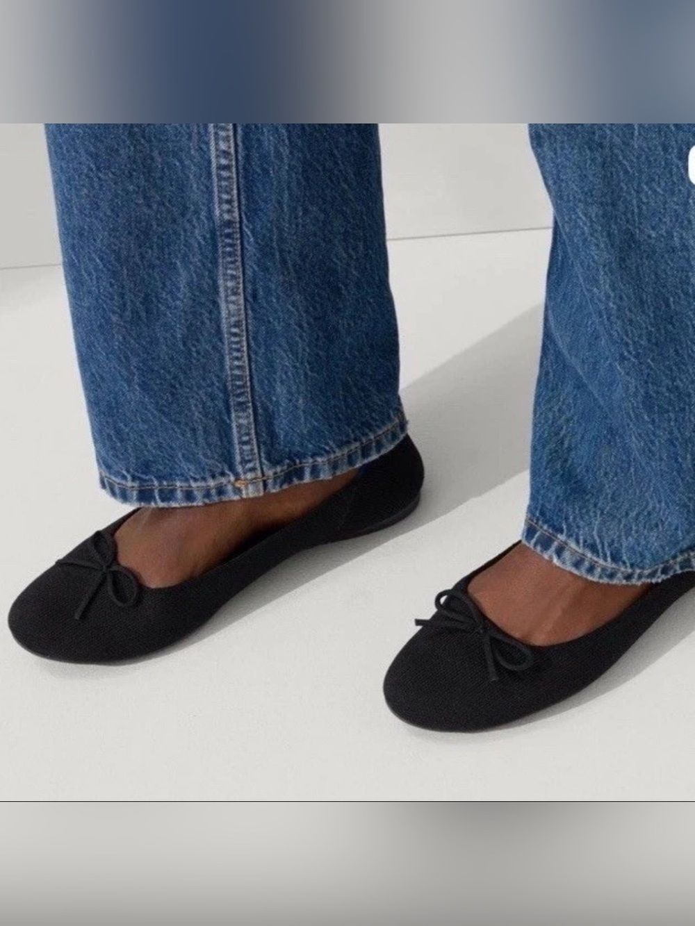 Rothy's Black Ballet Flats With Bow Womens Size 8.5 Shoes